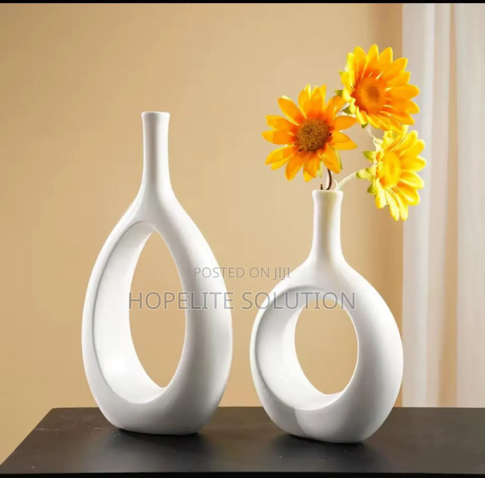 Nordic Doughnut Vase, Long Cork Shape Vase Concrete Ceramic Fire