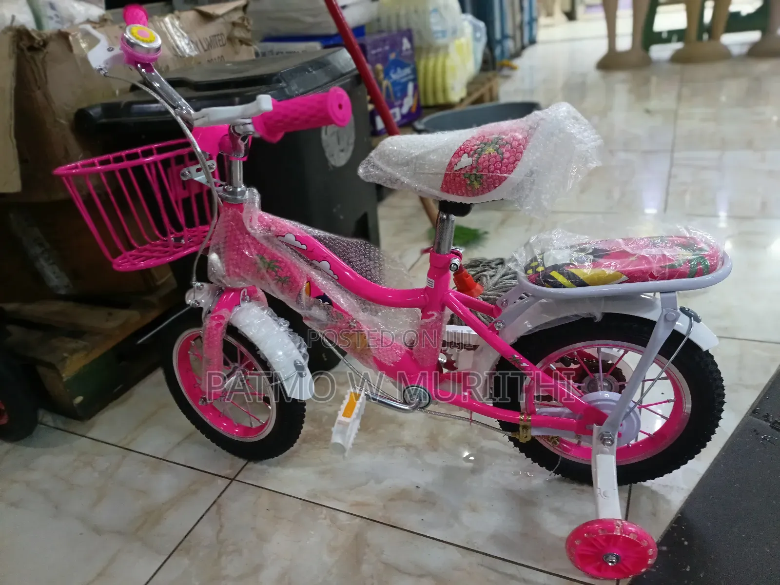 Pink Lady Bike Size 12 With Training Wheels