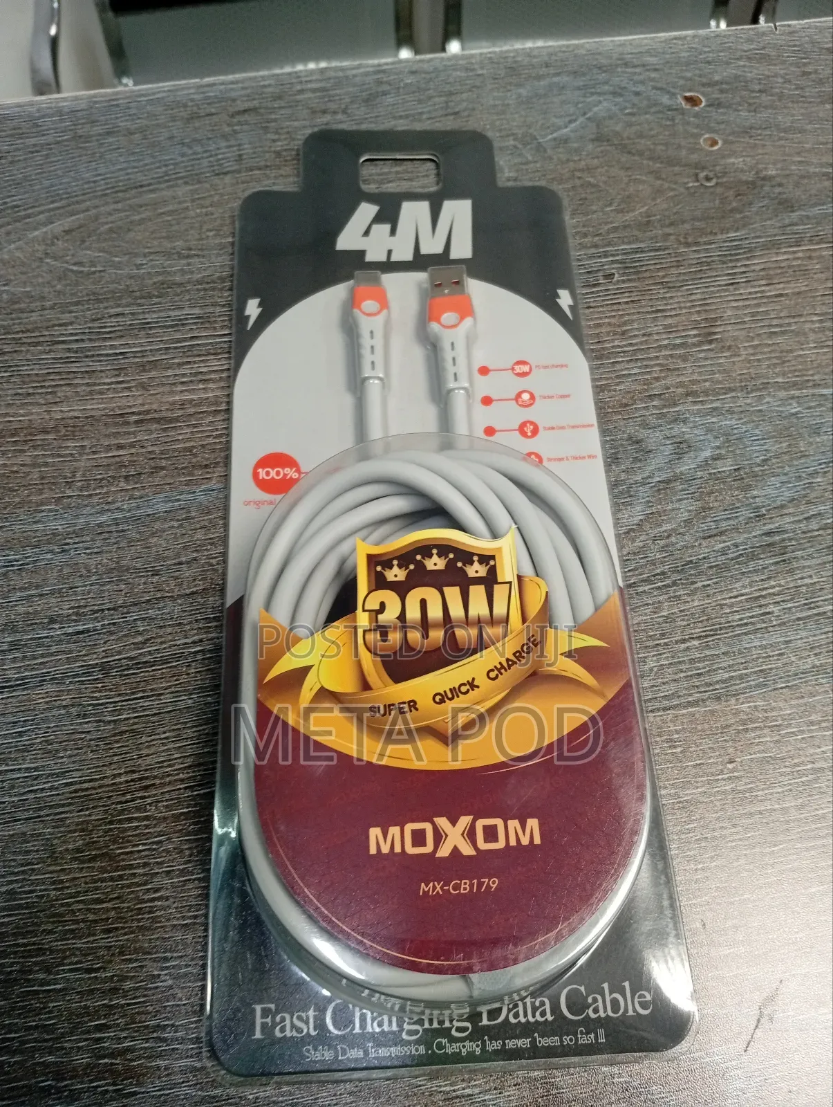 Moxom 4m Fast Charging Data Cable