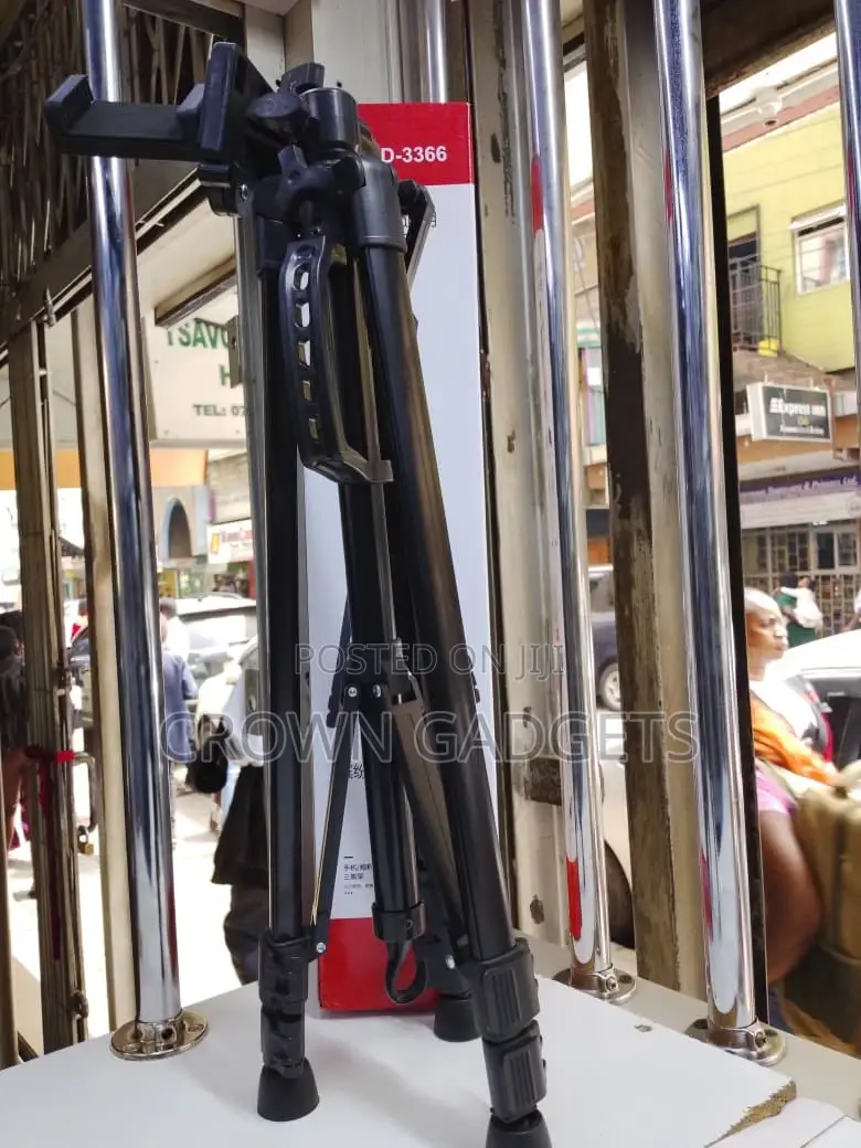 Professional Tripod 3366 Stand With 3-Way Pan Head Phone Holder