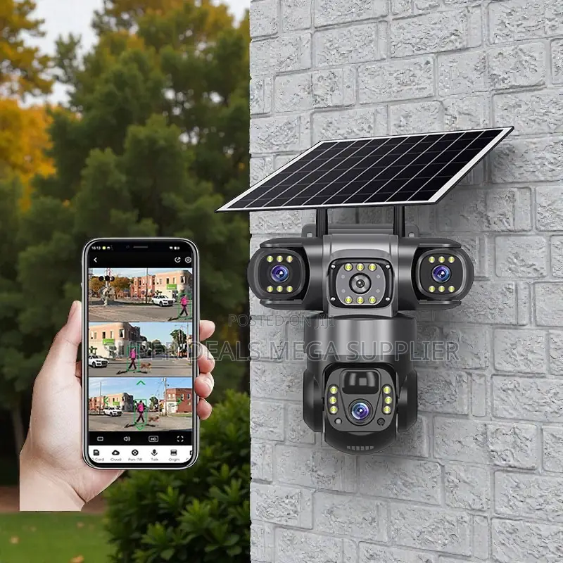 Smartphone App Control V380 Pro 4g PTZ Triple Lens Solar CCTV Camera