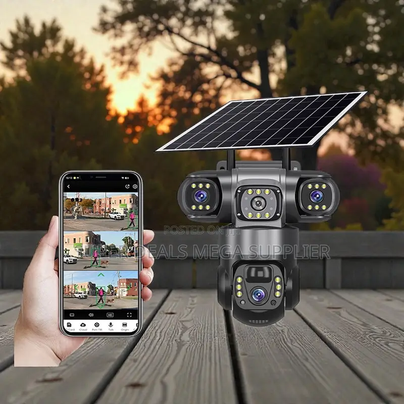 Auto Tracking Support V380 Pro 4g PTZ Triple Lens Solar CCTV Camera