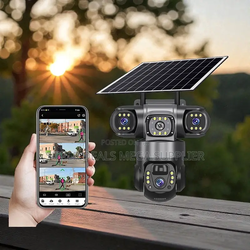 Remote View Monitoring V380 Pro 4g PTZ Triple Lens Solar CCTV Camera