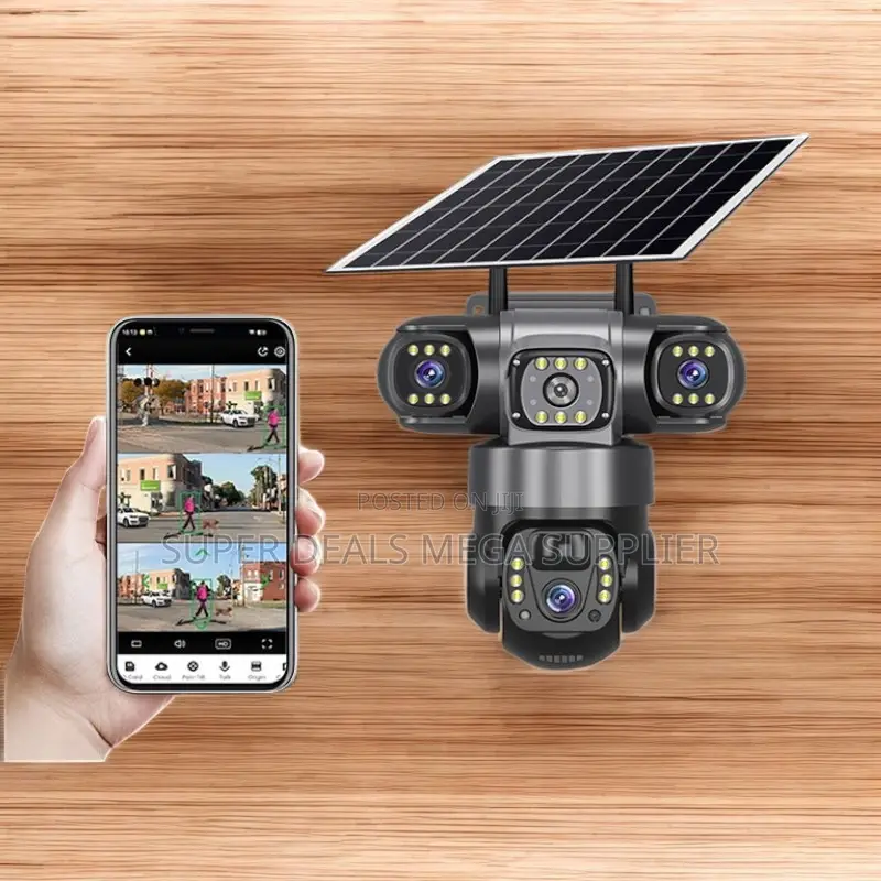 Long Lasting Quality V380 Pro 12mp 4g PTZ Triple Len Solar CCTV Camera
