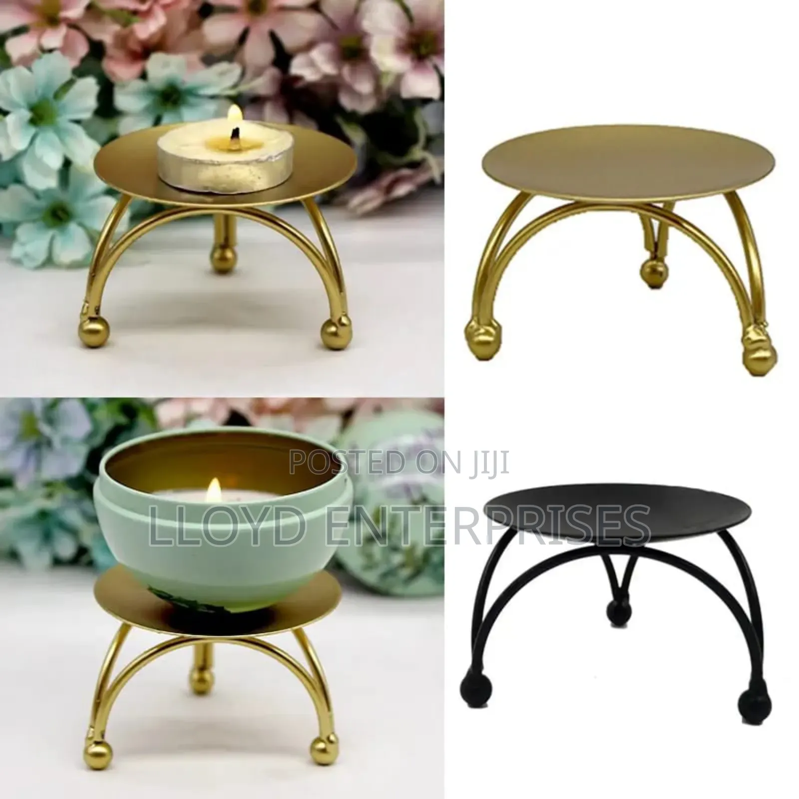 Gold, Black Candle Holders