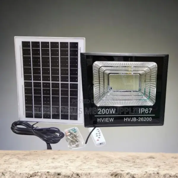 Outdoor Security 200 Watts Solar Flood Light Ip67 Dusk to Dawn