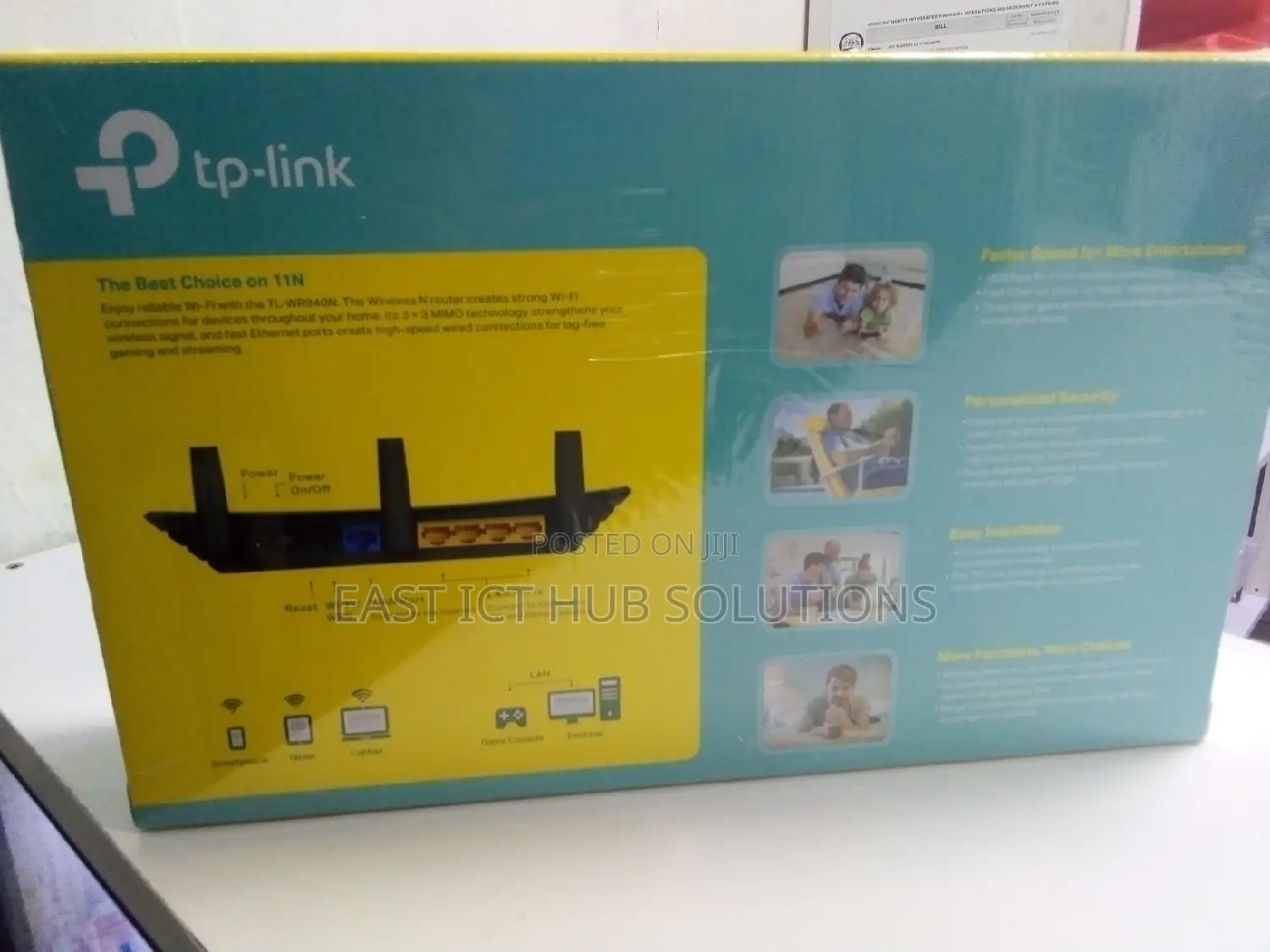 Tplink Wifi Router 4 Ports (3 Antenna) 450 Mbps