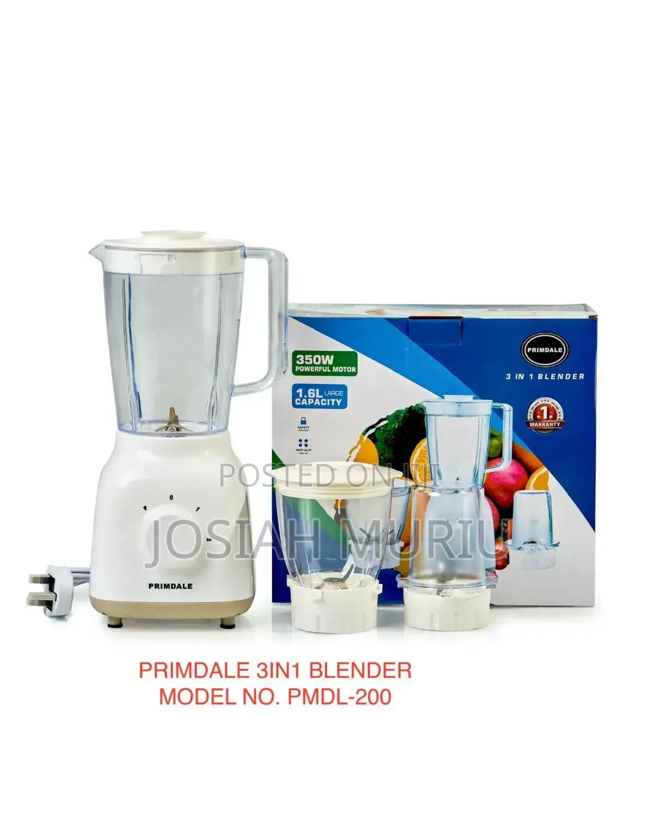 Primdale Primdale-3 in 1 Food Processor Blender With Stainless Blade