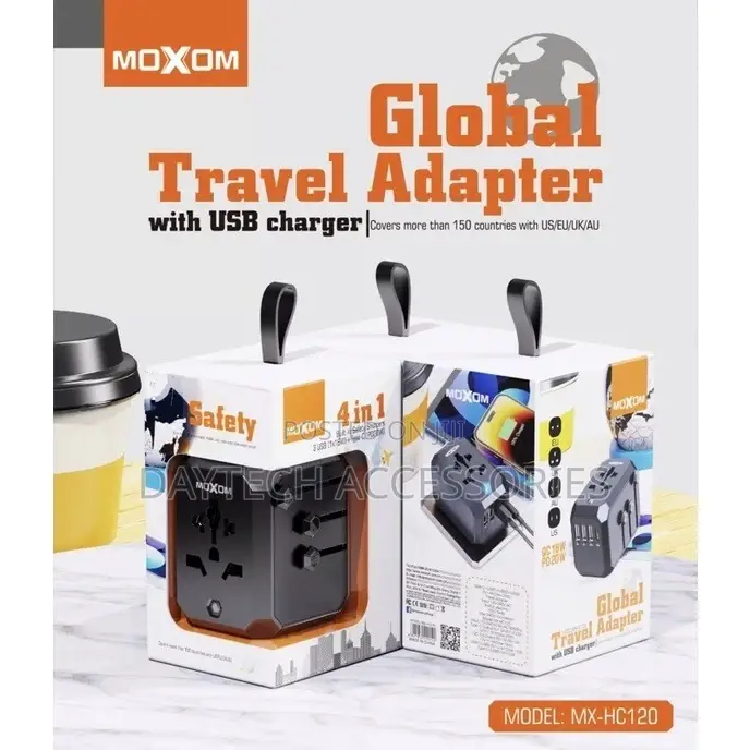 Moxom Fast Charging Universal Travel Adapter With 3 Usb Ports Pd 2ow