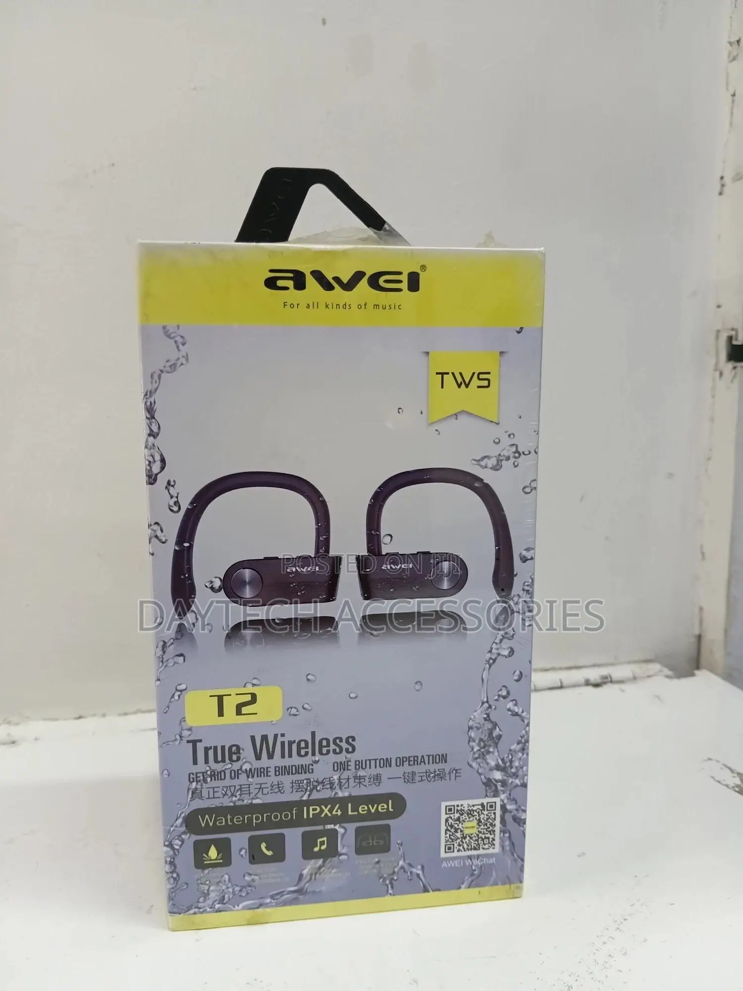 Awei T2 Wireless Bluetooth Earphones - Black