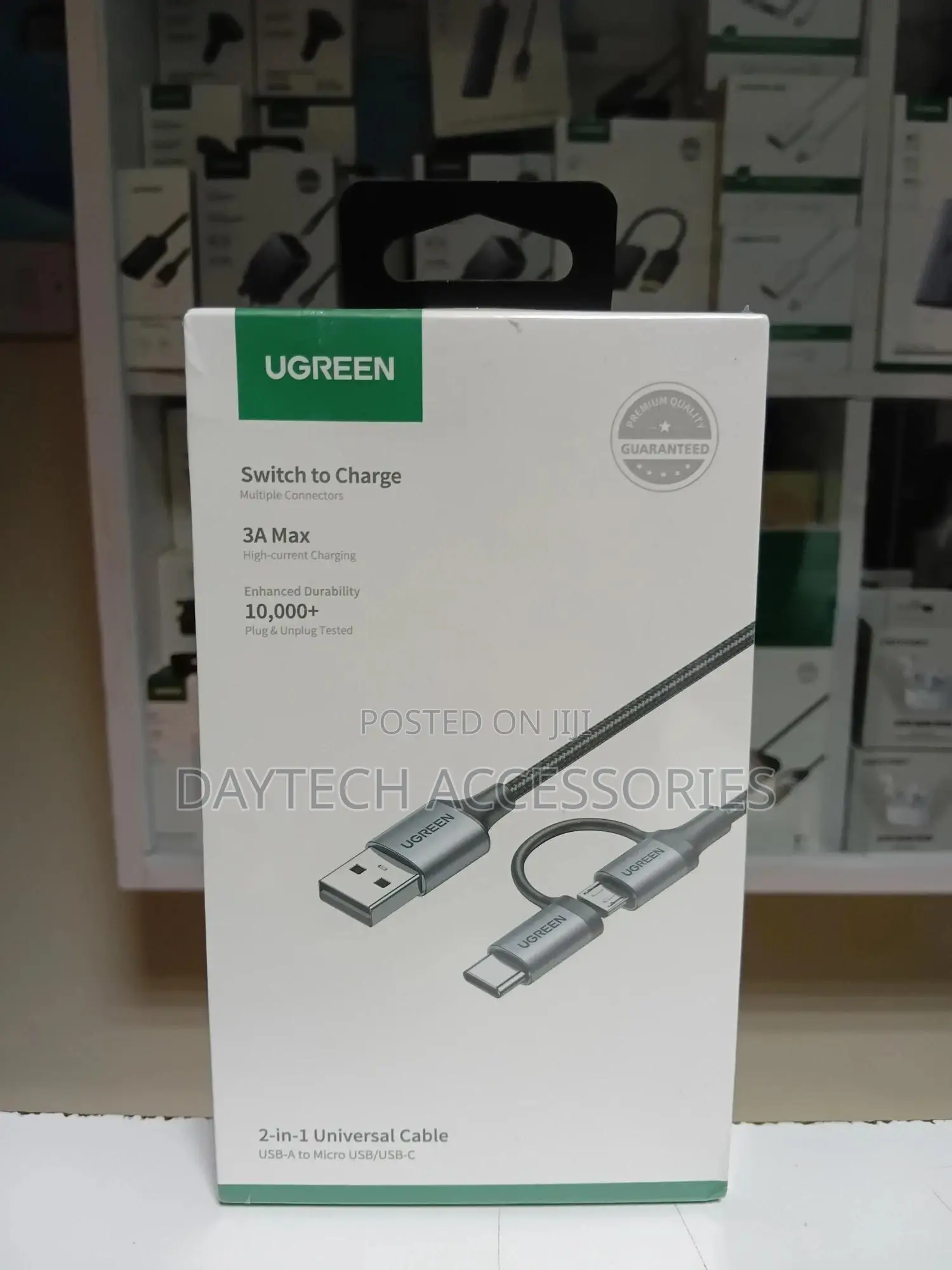 Ugreen 2-in-1 Fast Charging Cable - Usb 2.0 to Micro Usb + Type-C.