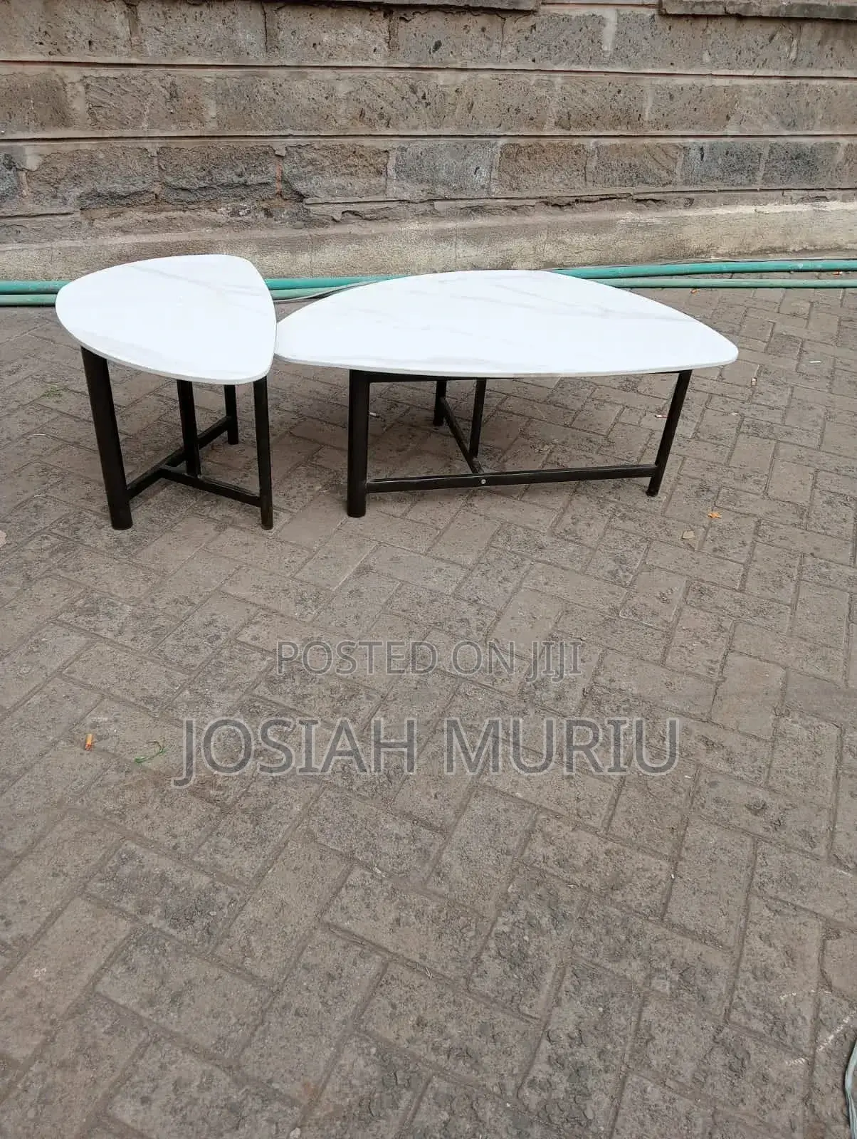 Nesting Coffee and Side Table With a White Marble-Effect Top