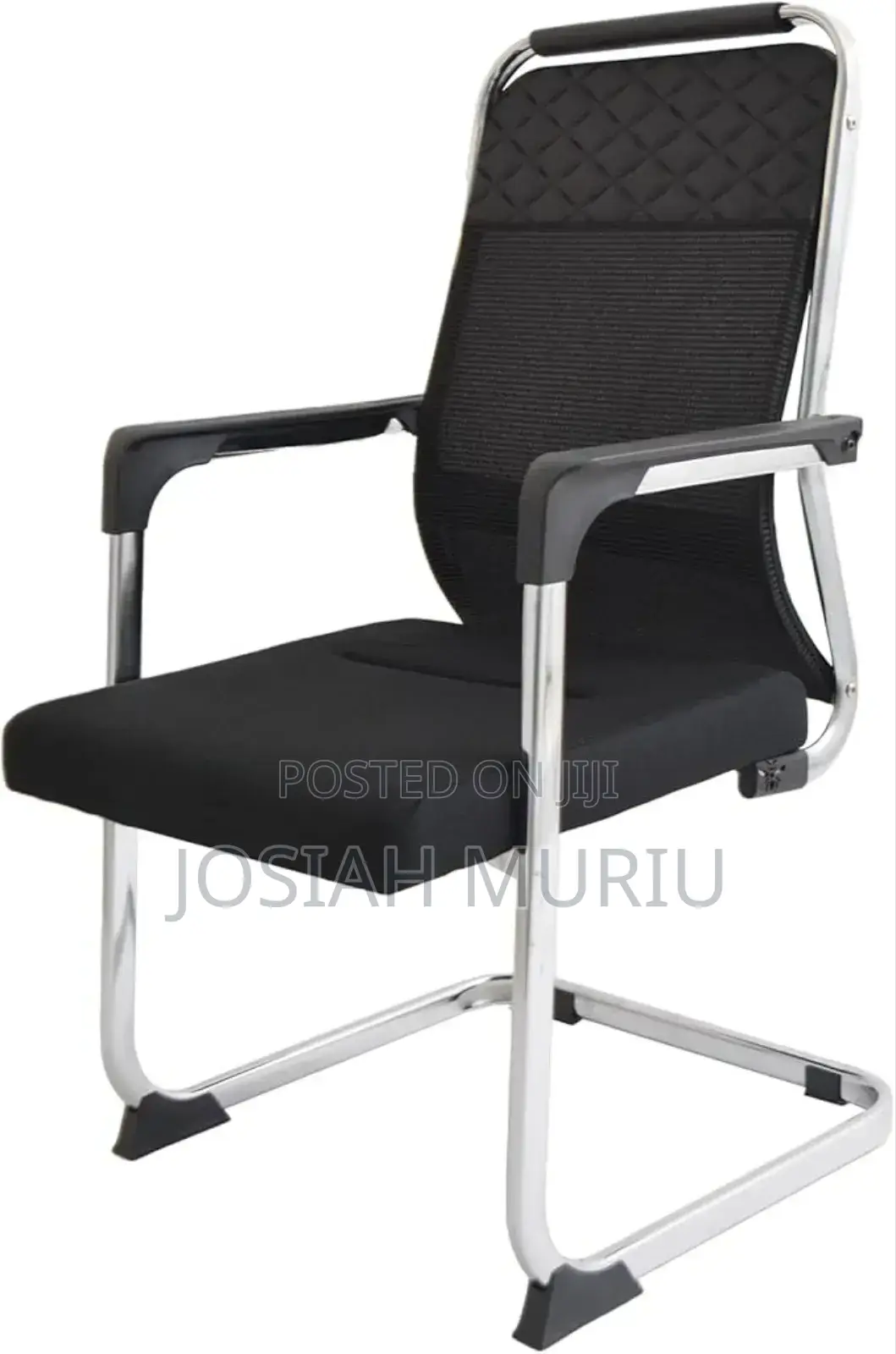 Cams Black Mesh Fixed Visitor Waiting Chair
