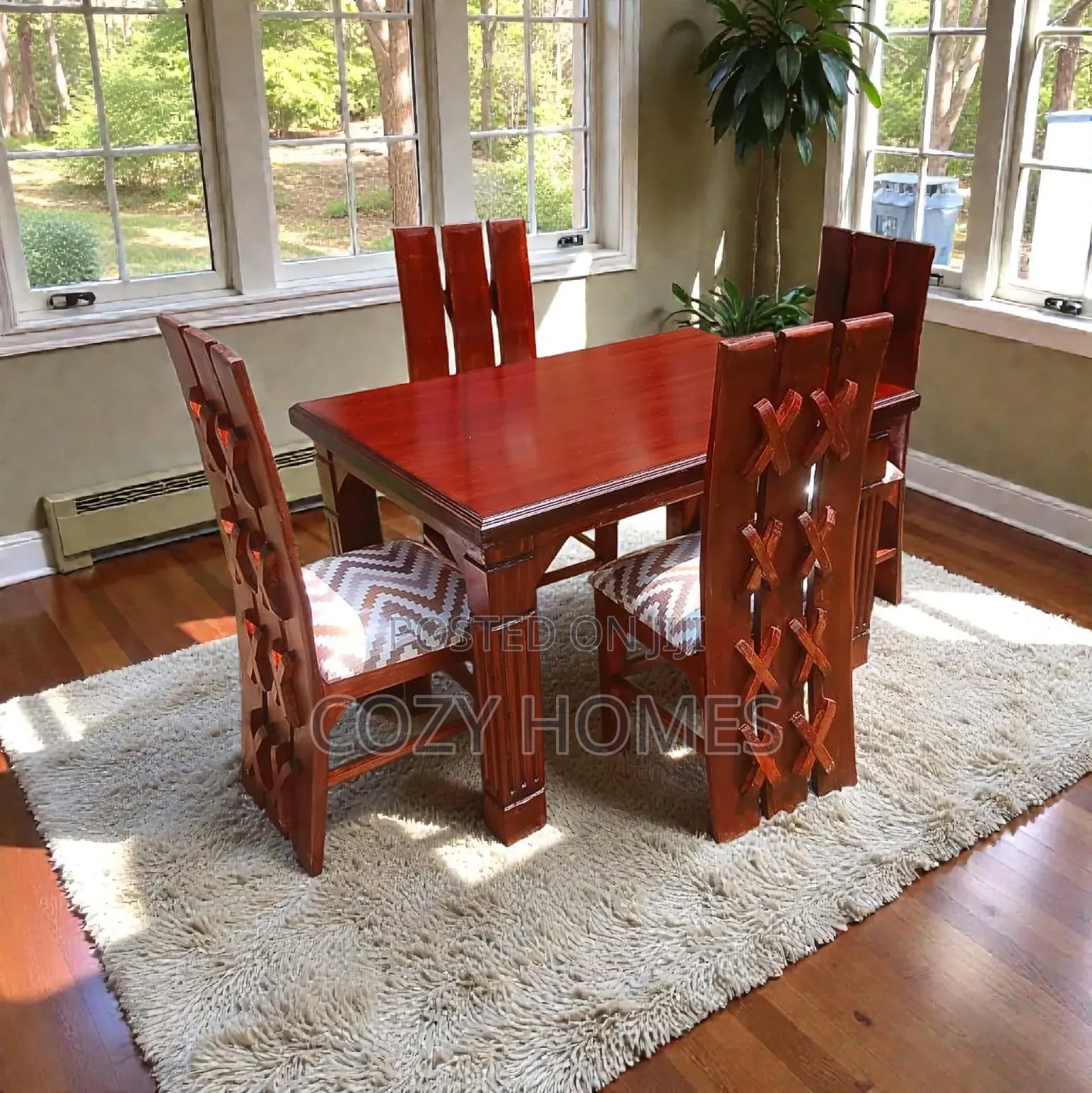 Dining Set a Graceful Wooden 4 Seater Dining Set Available