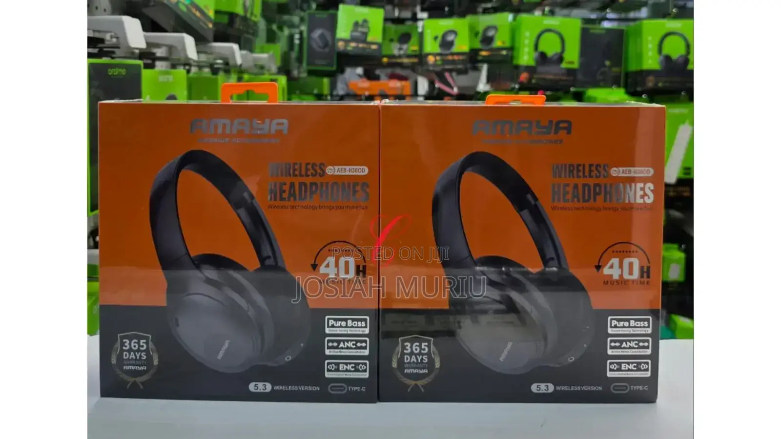 Amaya Aeb-H360d Noise Cancellation Over-Ear Wireless Headphones