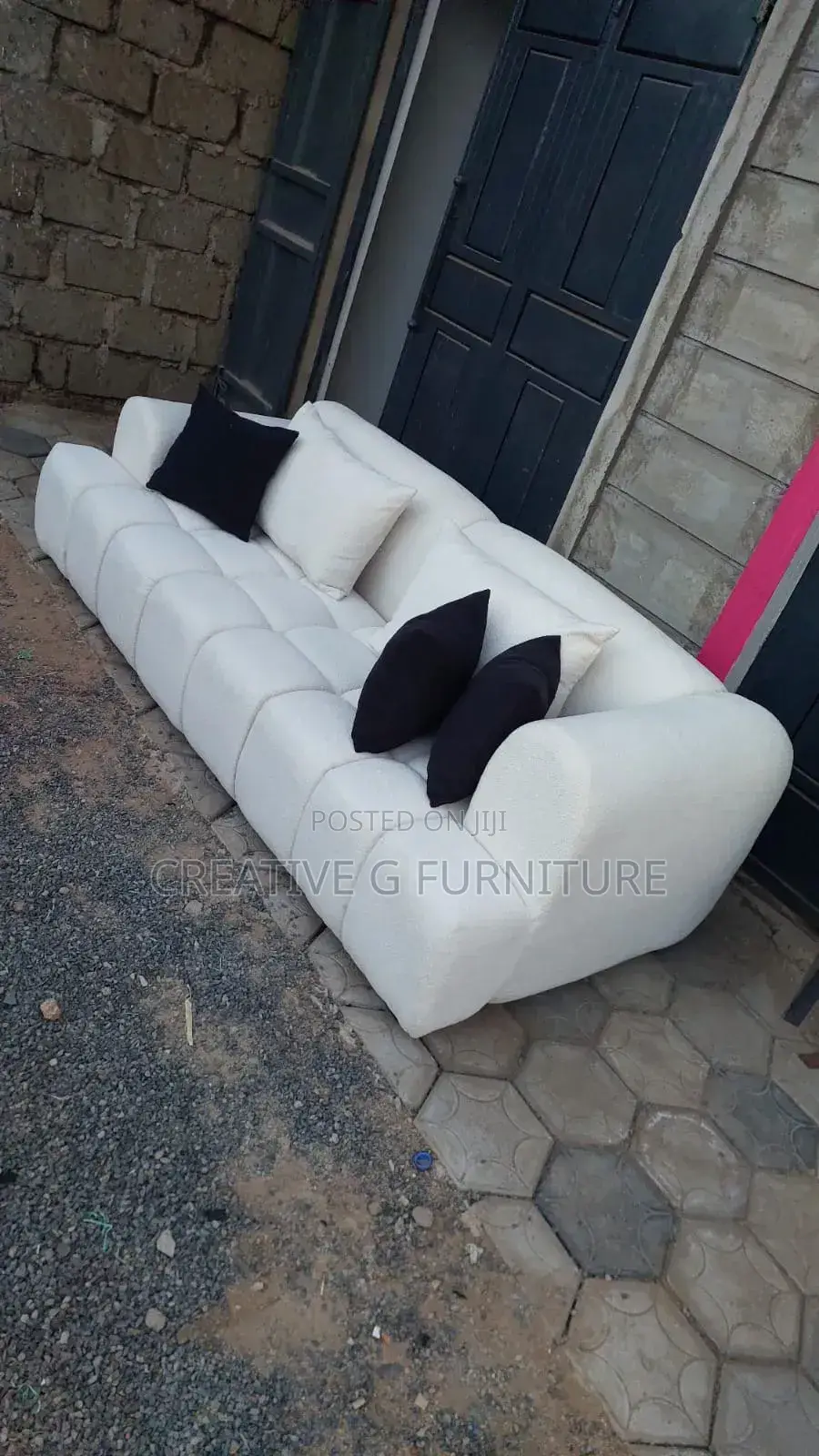 A 3seater Comfortable White Bubble Sofa