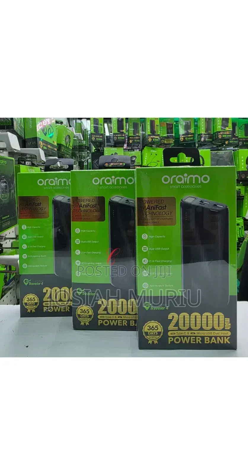 * Oraimo Traveler 4 Opb-P204d 20,000mah Power Banks