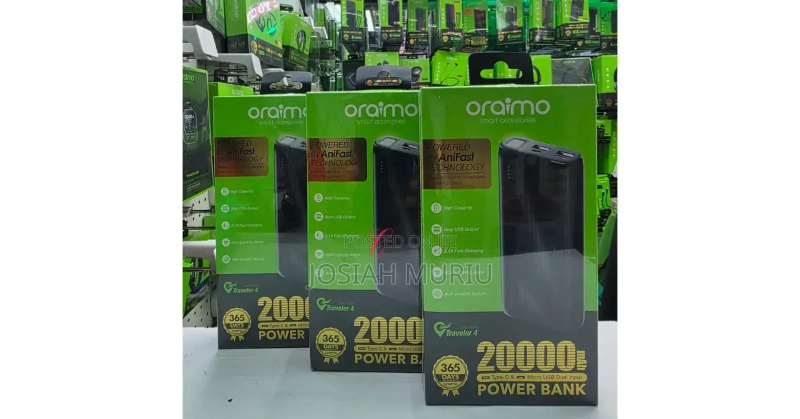 * Oraimo Traveler 4 Opb-P204d 20,000mah Power Banks