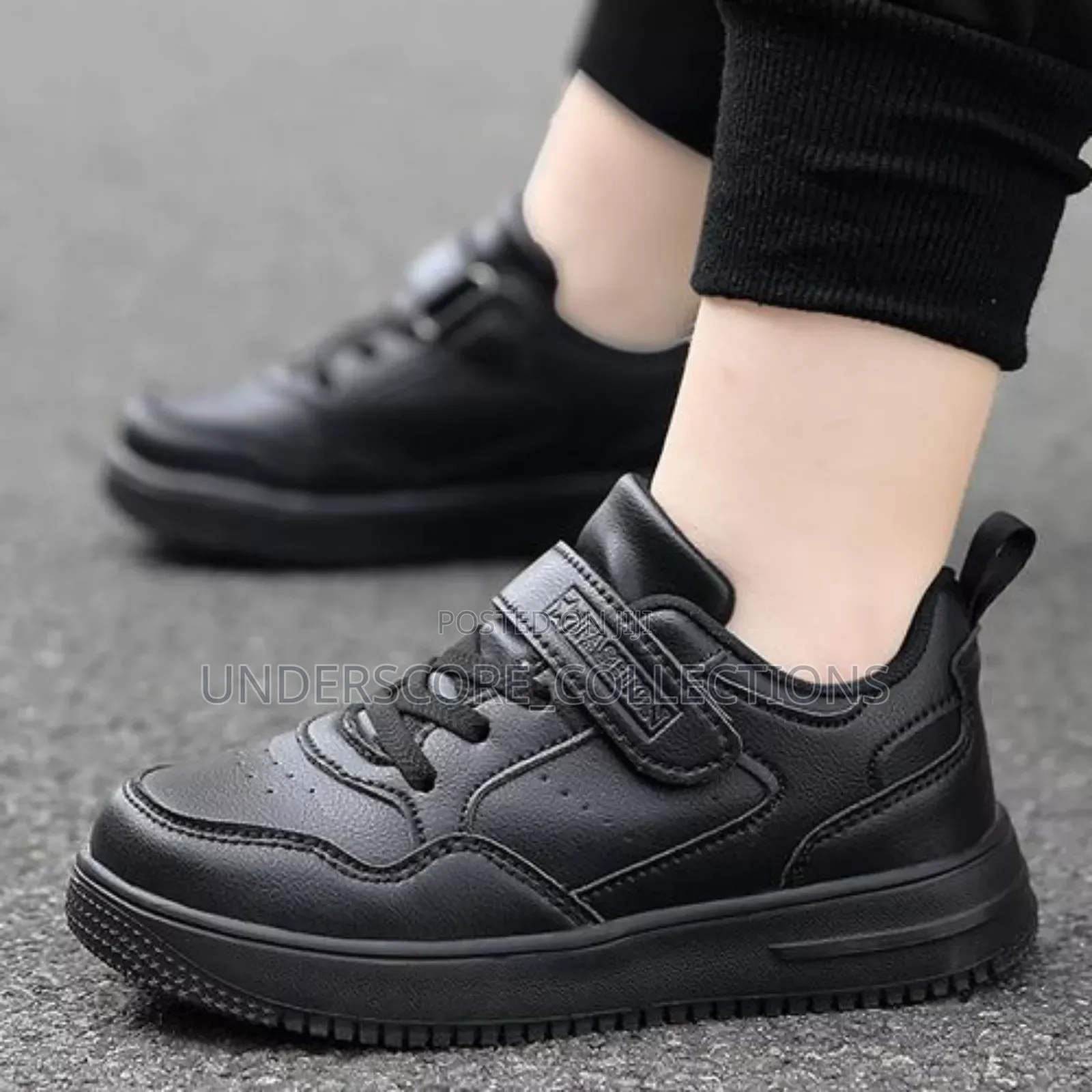Black/White Kids Quality Unisex Sneakers
