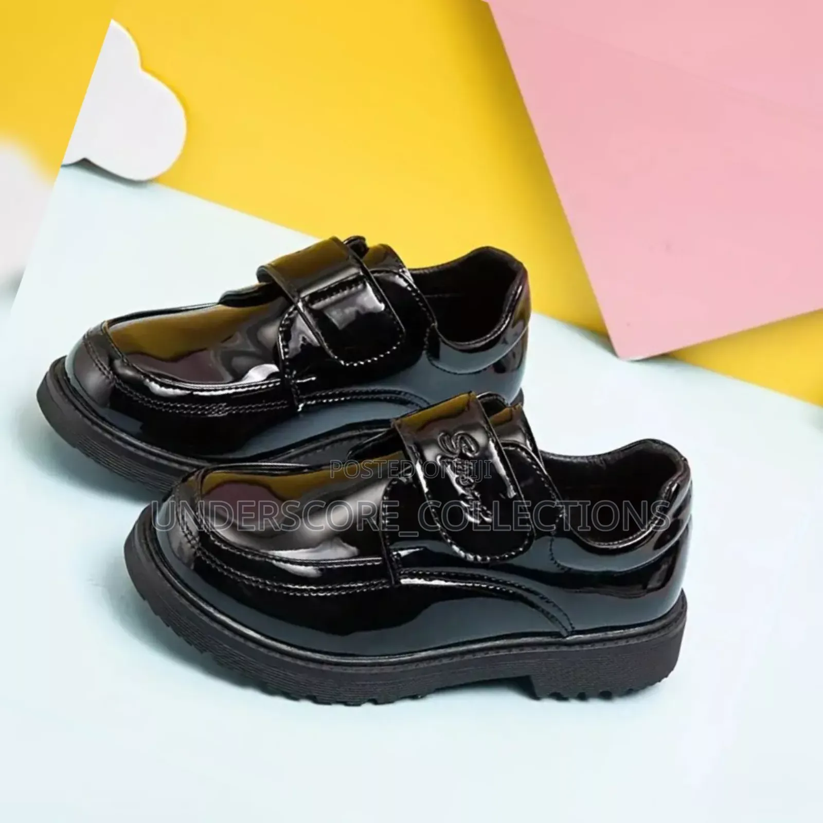 Trendy Unisex Black Oxford Leather School Shoes