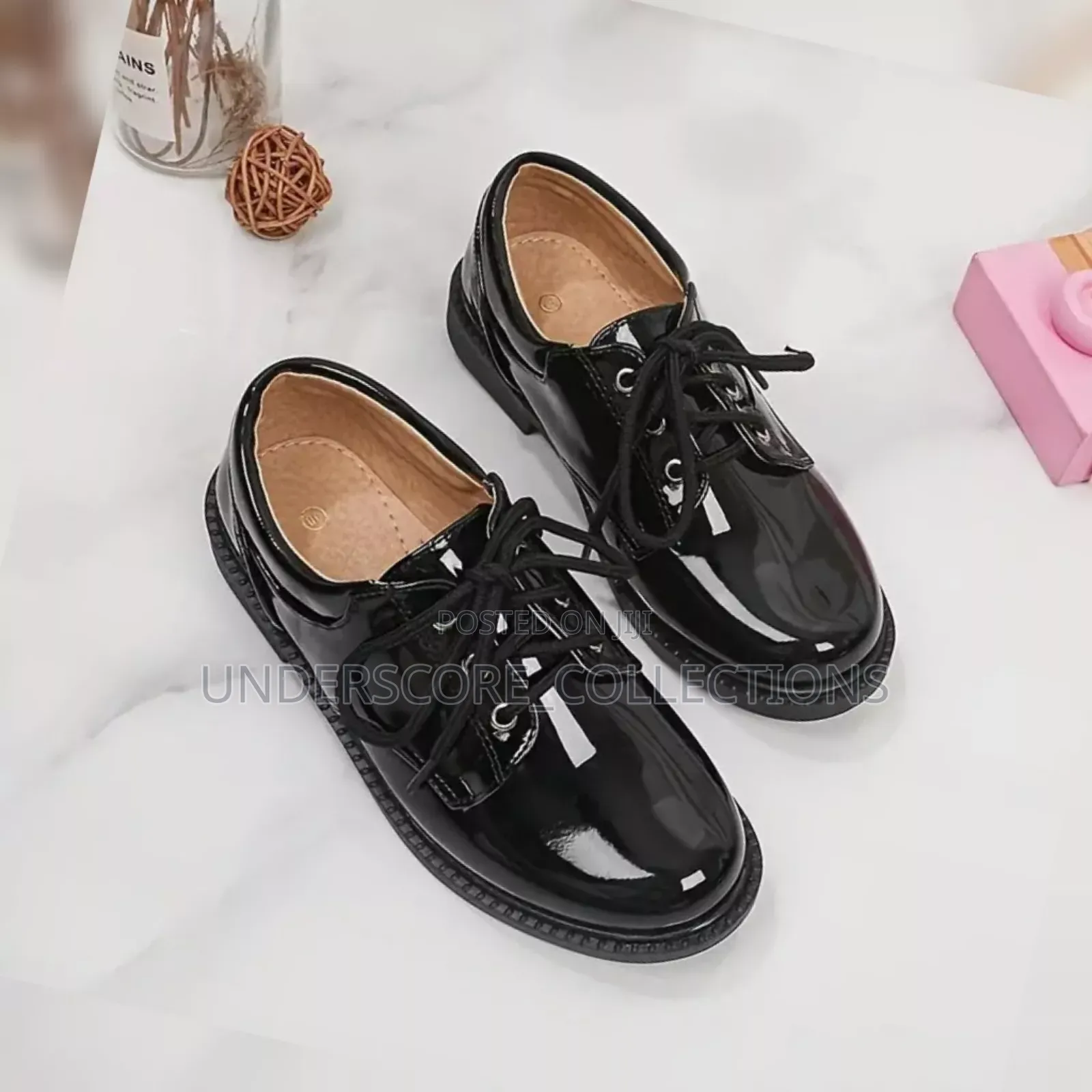 Unisex High-Quality Black Patent Leather School Shoes