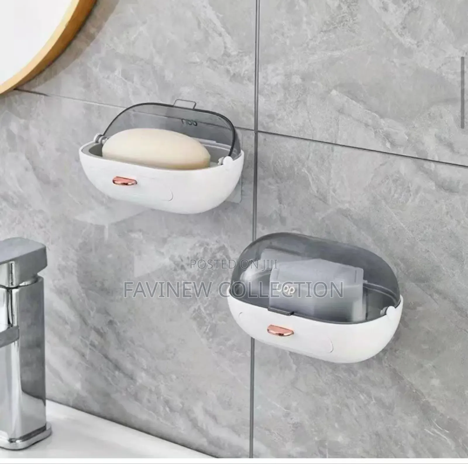 1pc Flip-Cover Wall-Mounted Soap Box/ Soap Dish