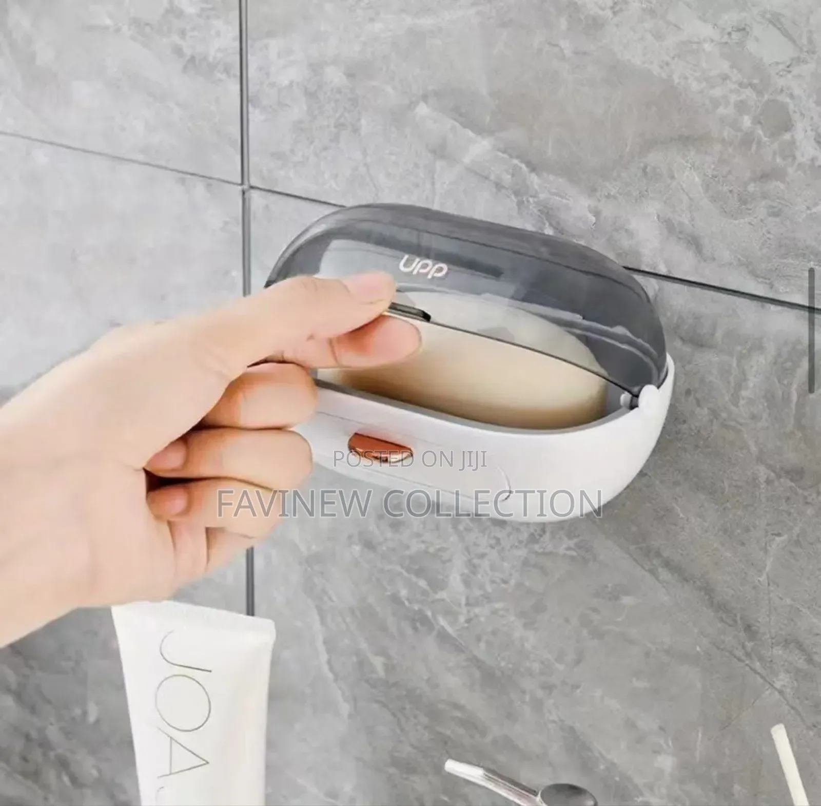 1pc Flip-Cover Wall-Mounted Soap Box/ Soap Dish