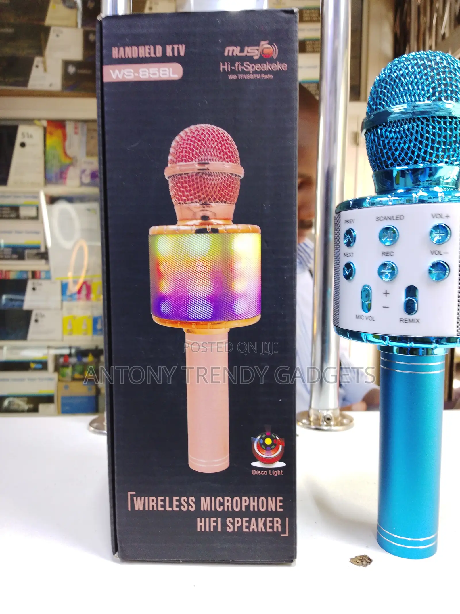 Ws-858l Bluetooth Karaoke Microphone With Disco Lights