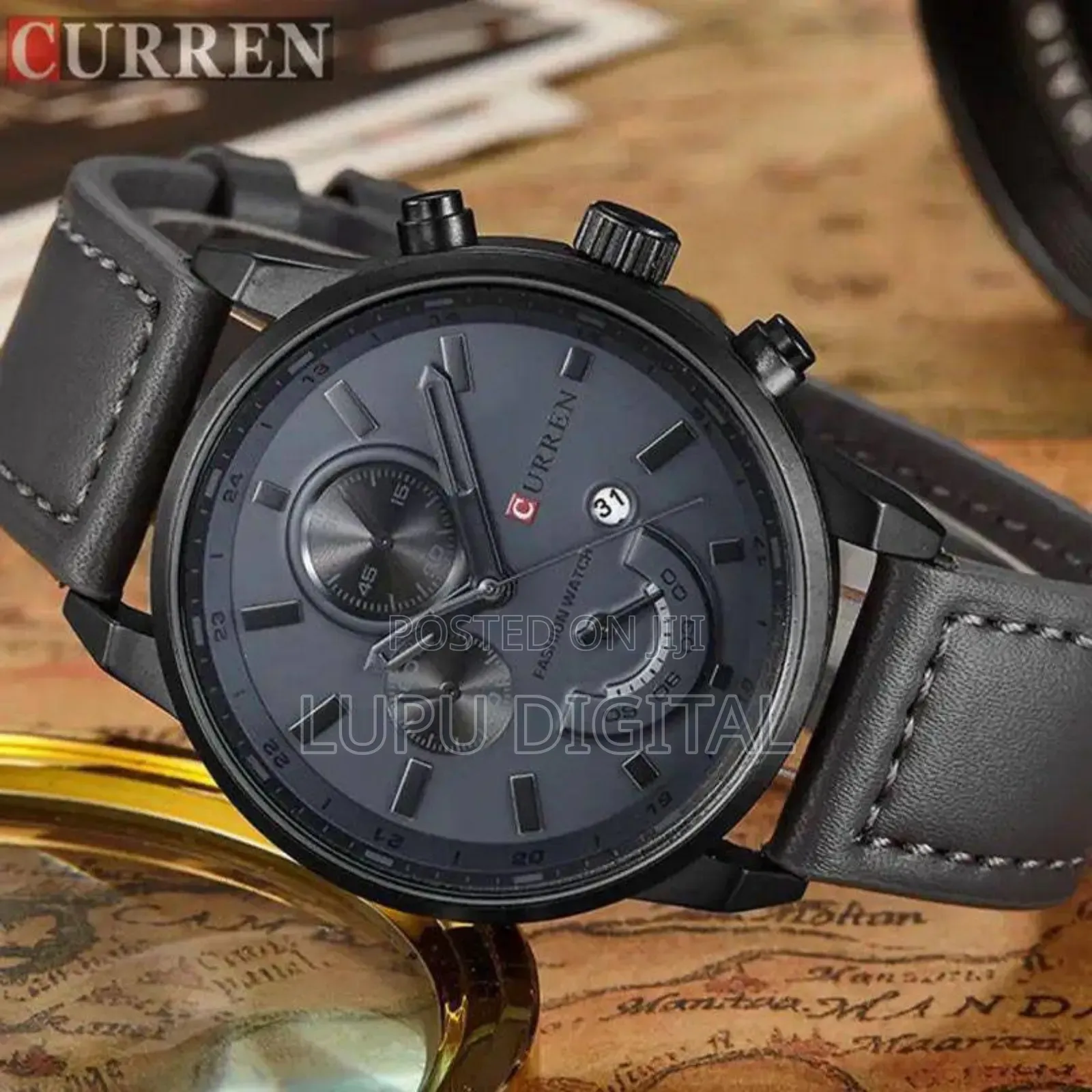 Curren Gents #8217 
Date Display 
Leather Strap