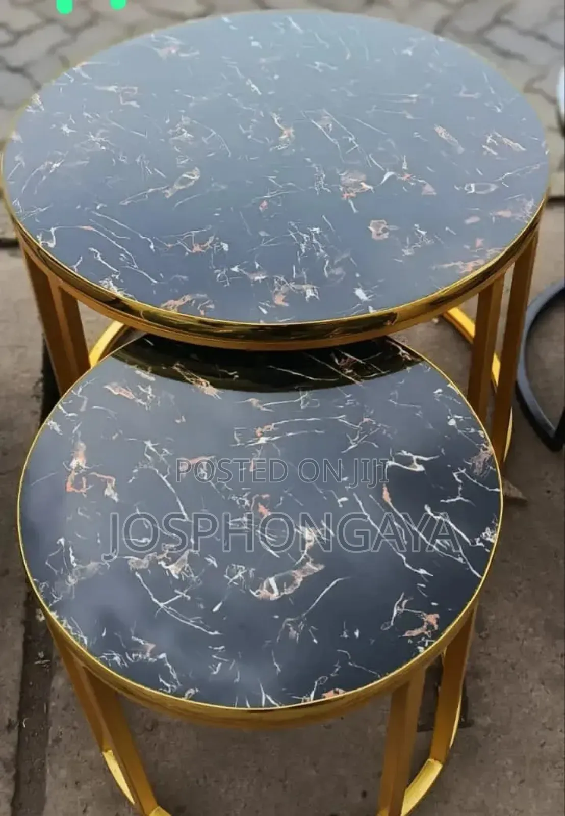 Black Toped Marble Table For Sell