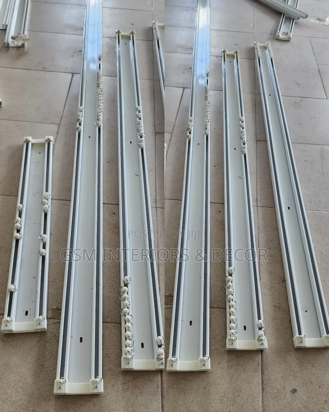 Aluminium.Double Curtain Rails in Multiples