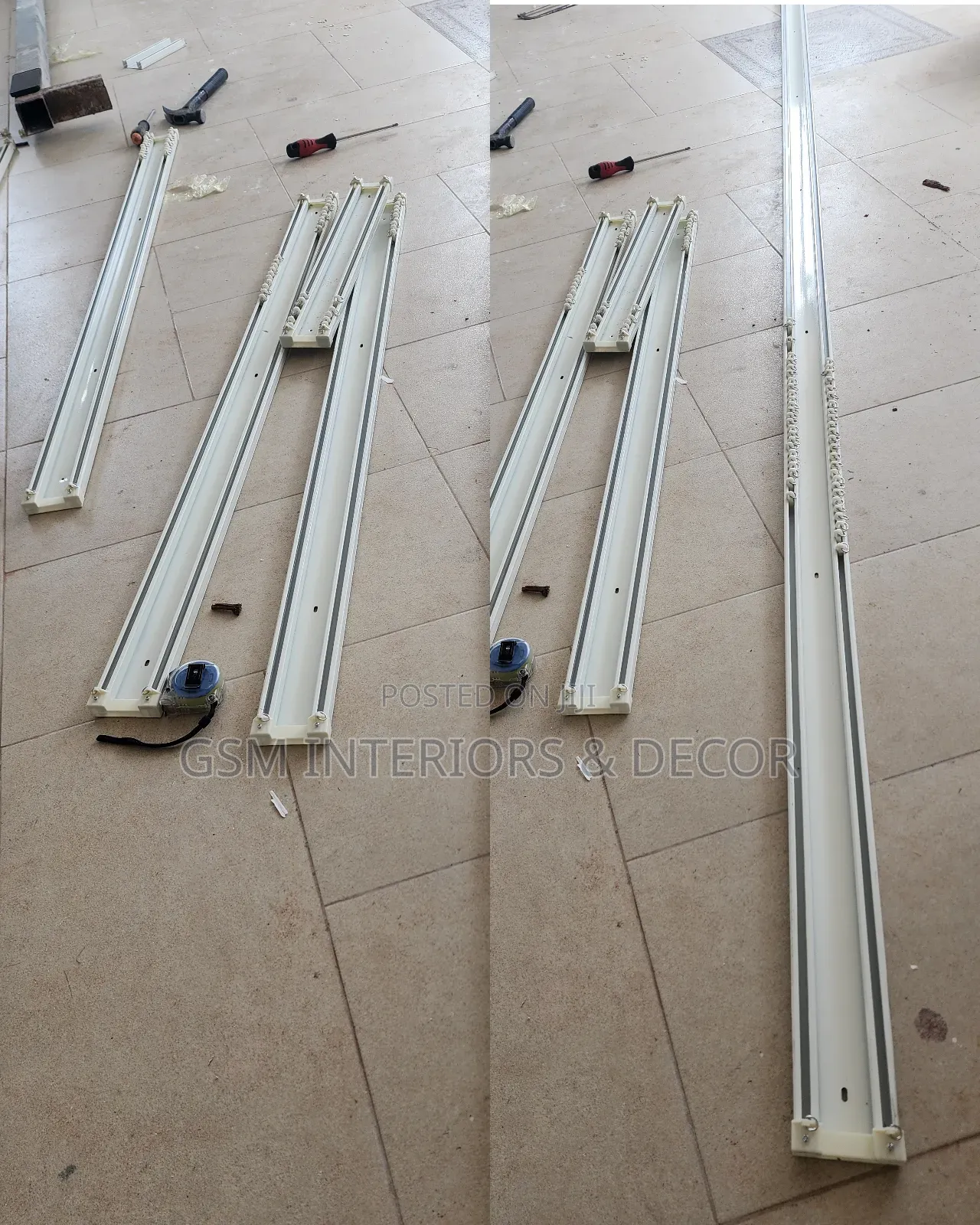 Aluminium.Curtain Rails Double With Hooking Runners