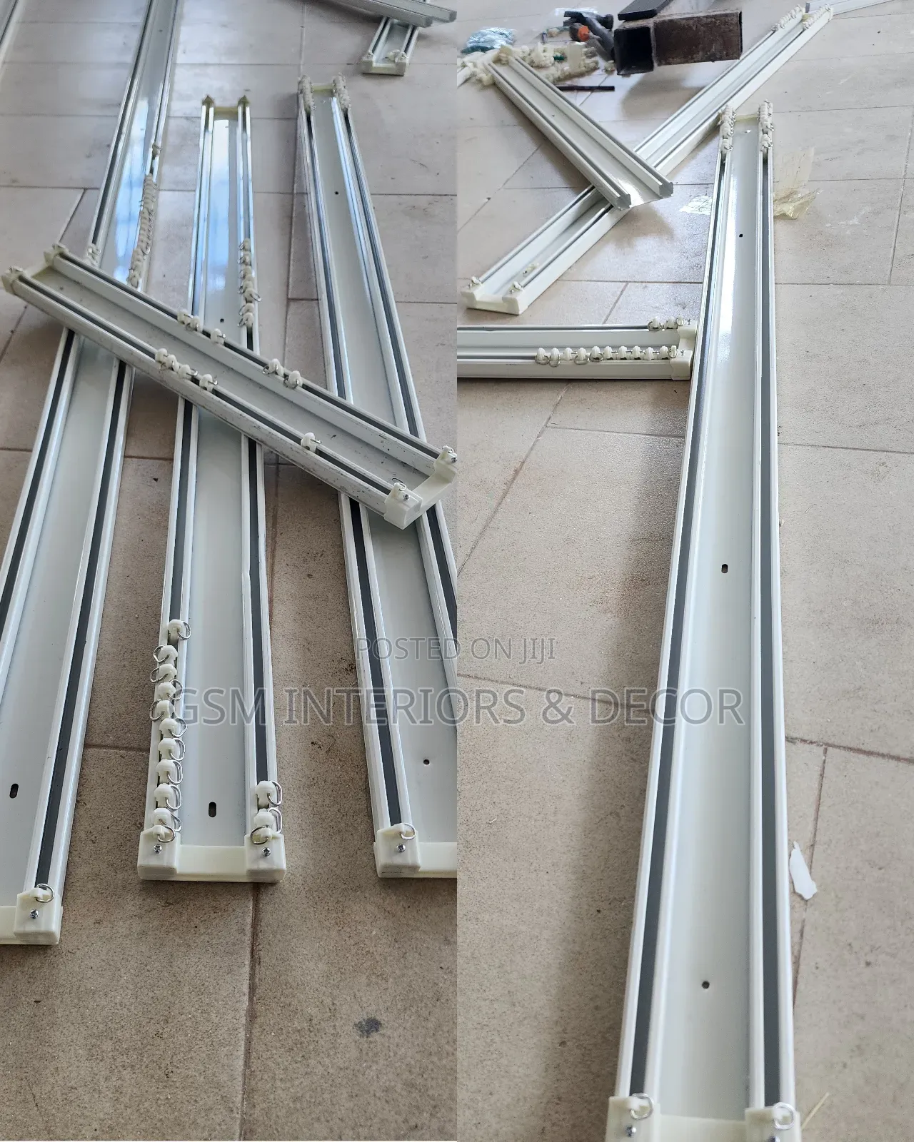 Qluminium.Curtain Rails for Metalic Hooks