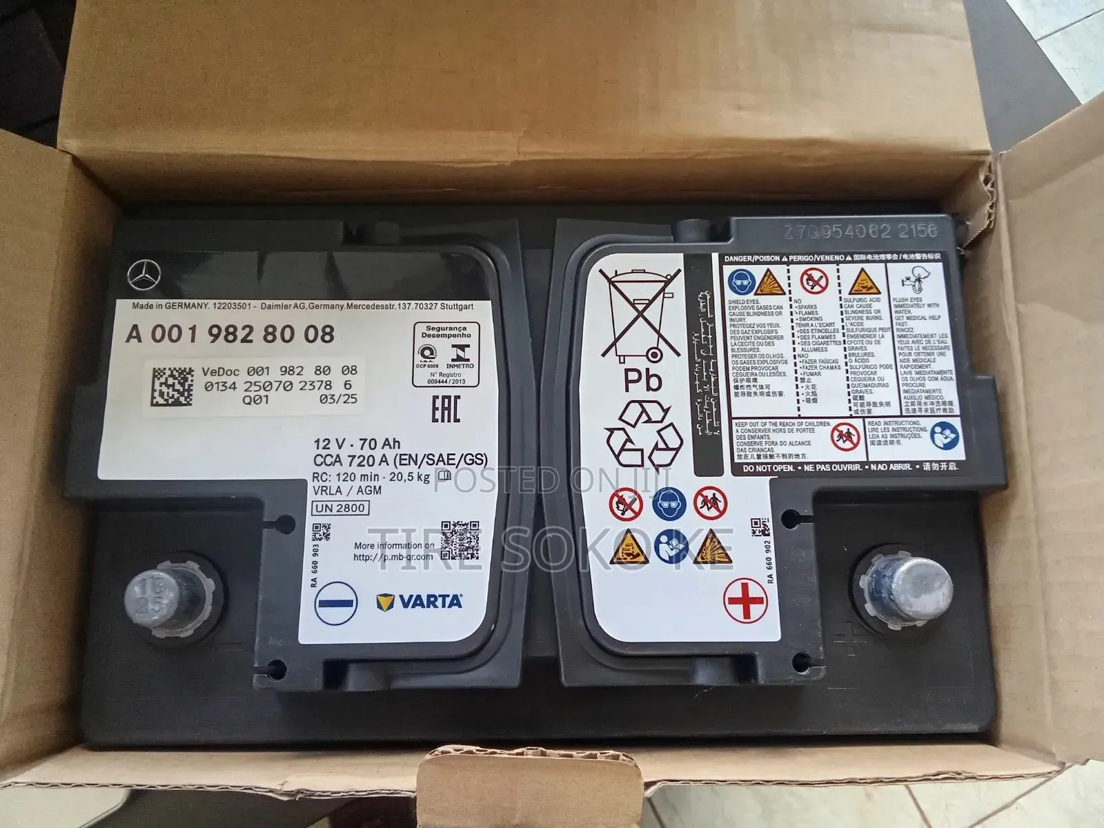 A.G.M 70 Mercedes Benz Original Battery