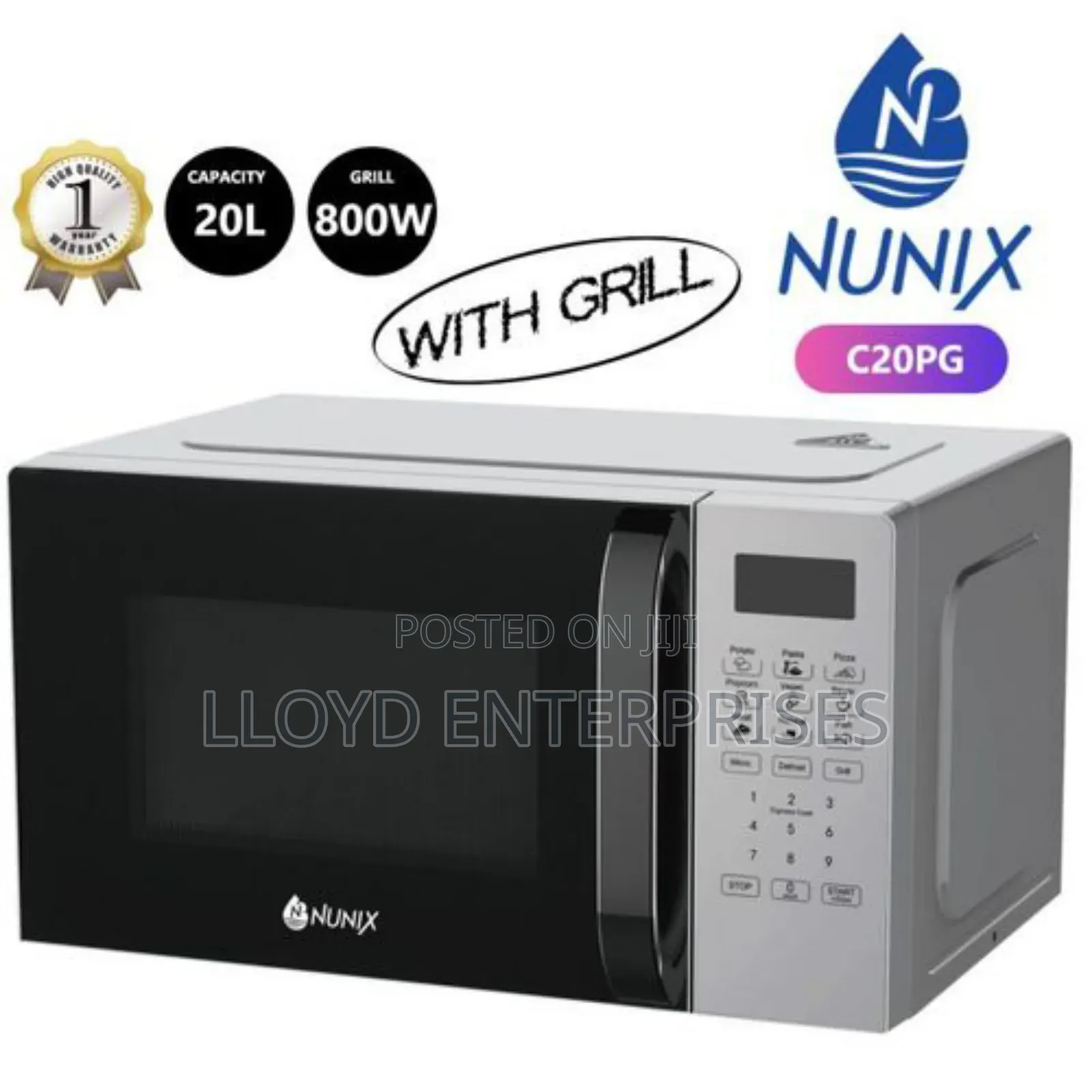 800w Nunix Digital Microwave With Grill -20l
