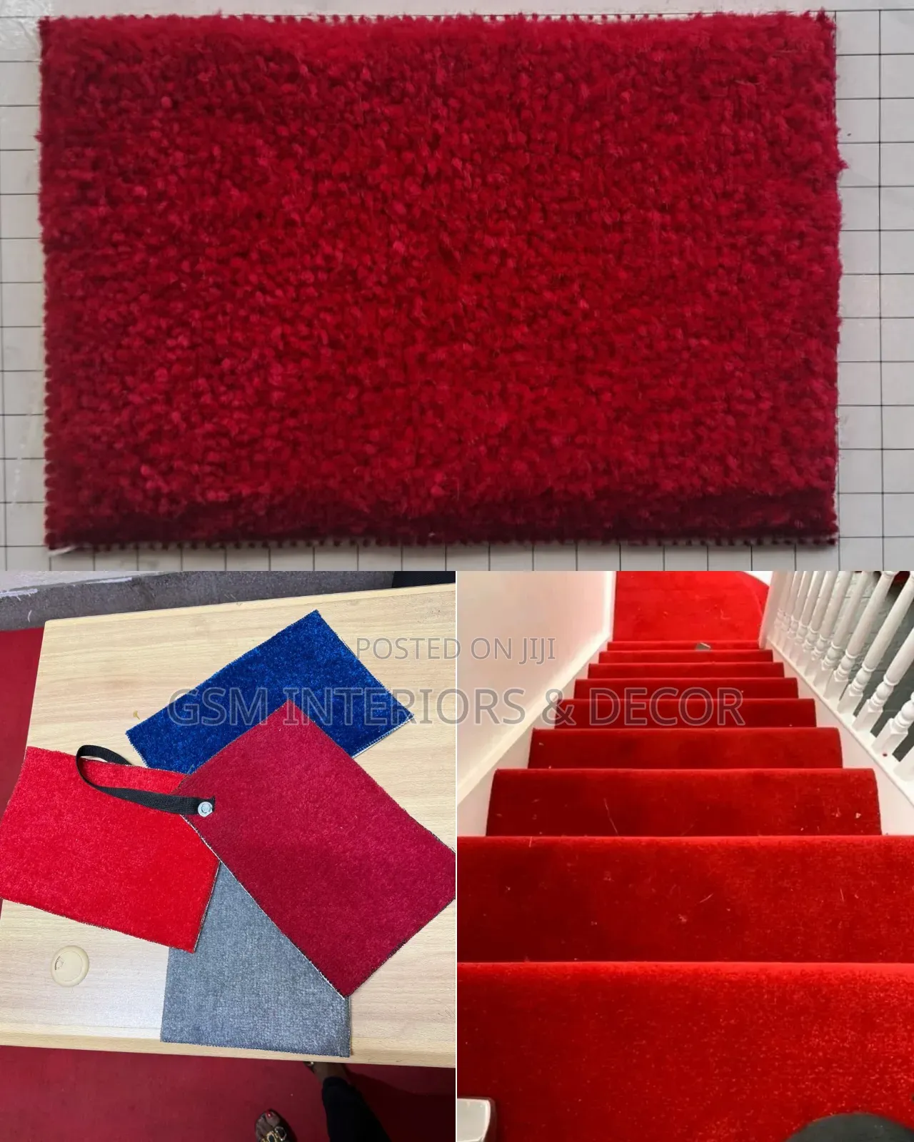 Thick Red Catpets. For Ffice and Boardrooms