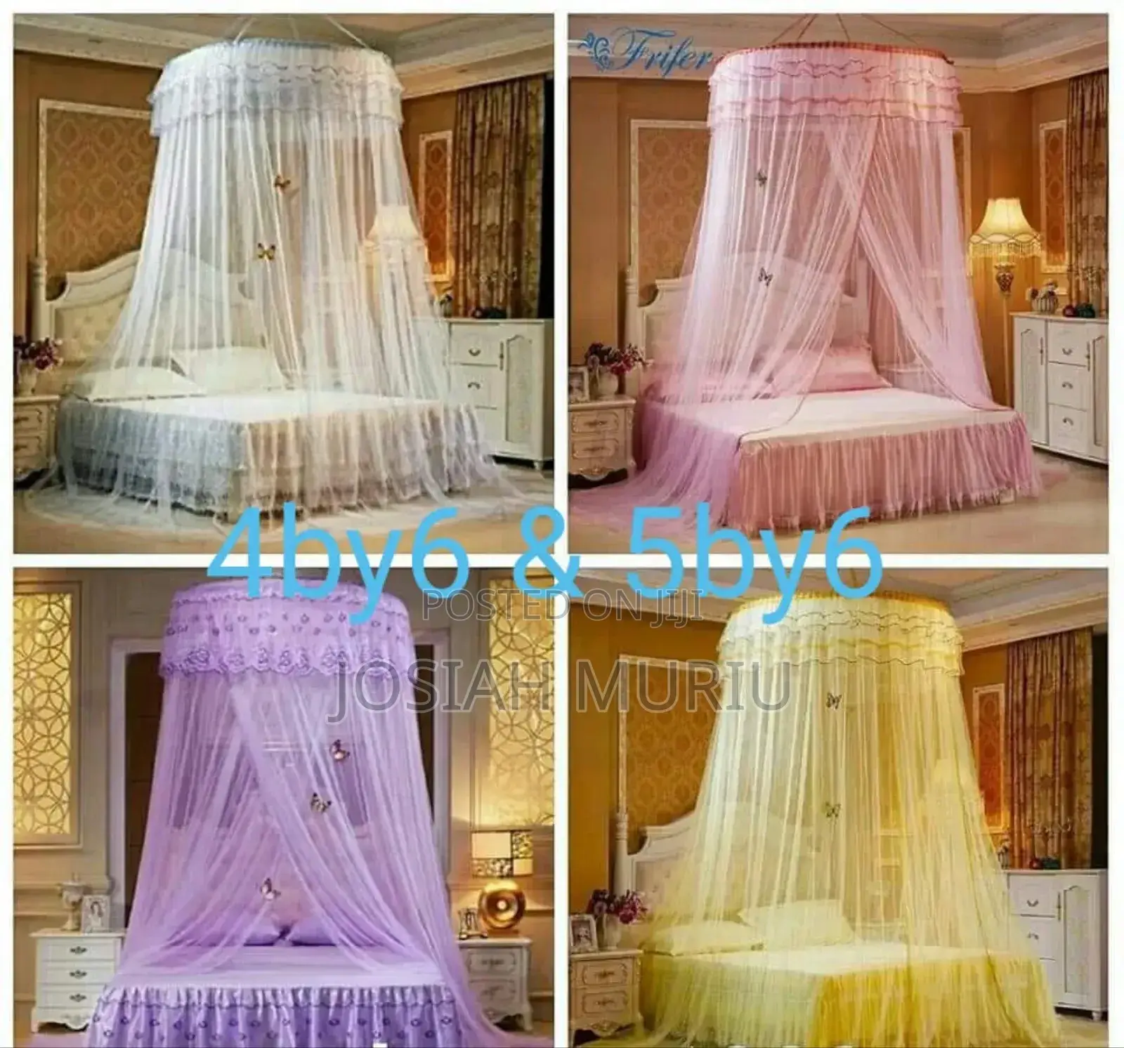 Free Size Round Mosquito Nets Pink,Purple,White,Cream