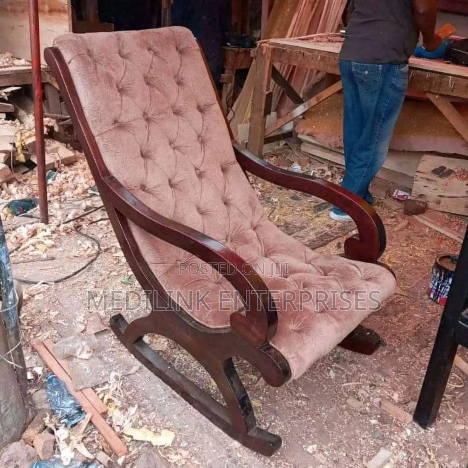 Mahogany Rocking Chairs Upholstered