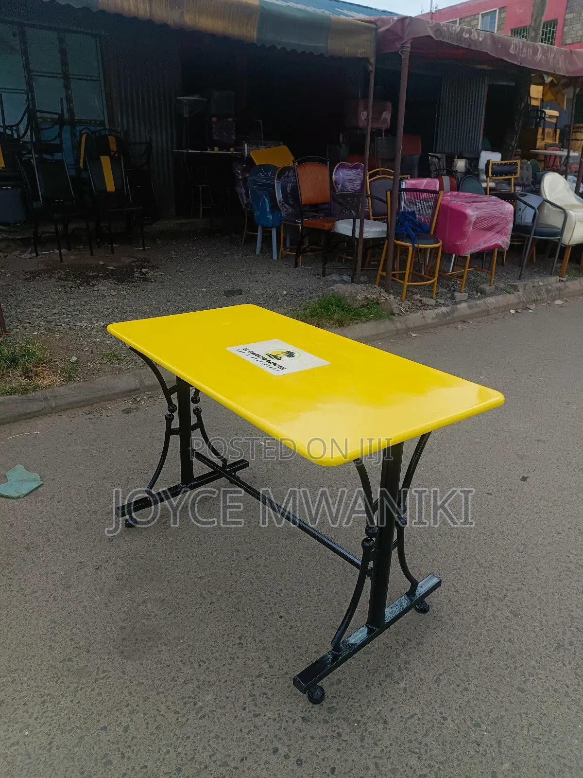 Restaurant Marble Yellow Table, 4by 2.
