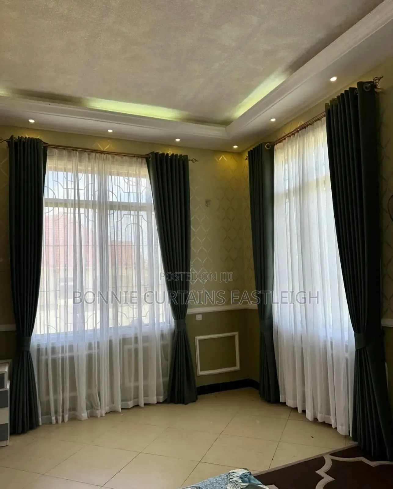 Blue Mixed With Gold Curtains Curtains