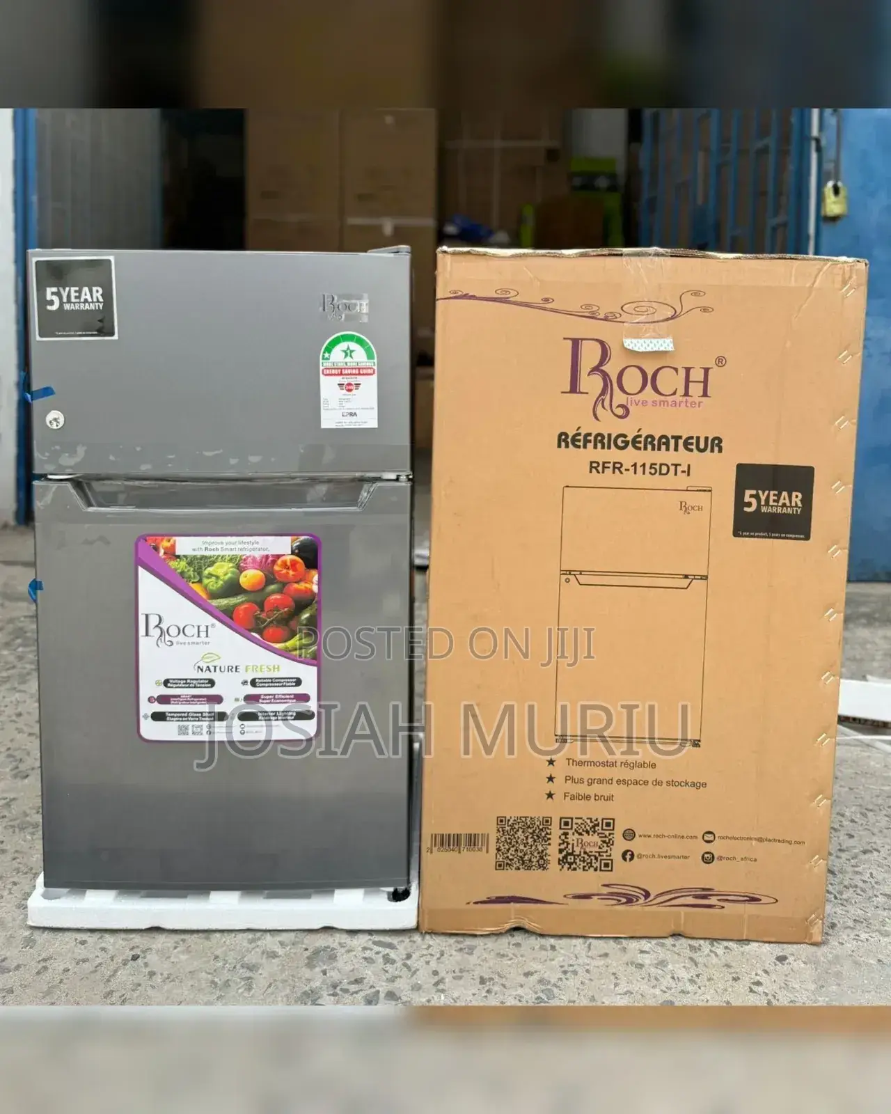 Roch 90l Double Door Refrigerator