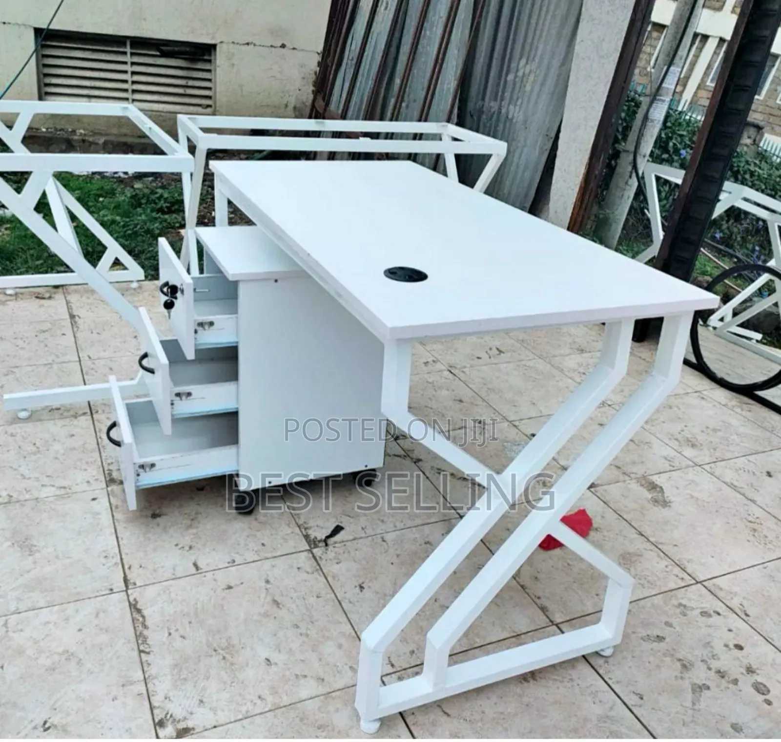 Metallic Based Office Desk and Pedestal