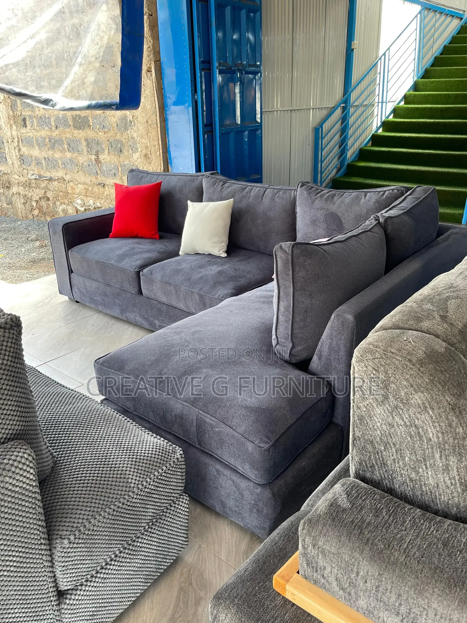 Stylish6seater Grey Fabric Sofa