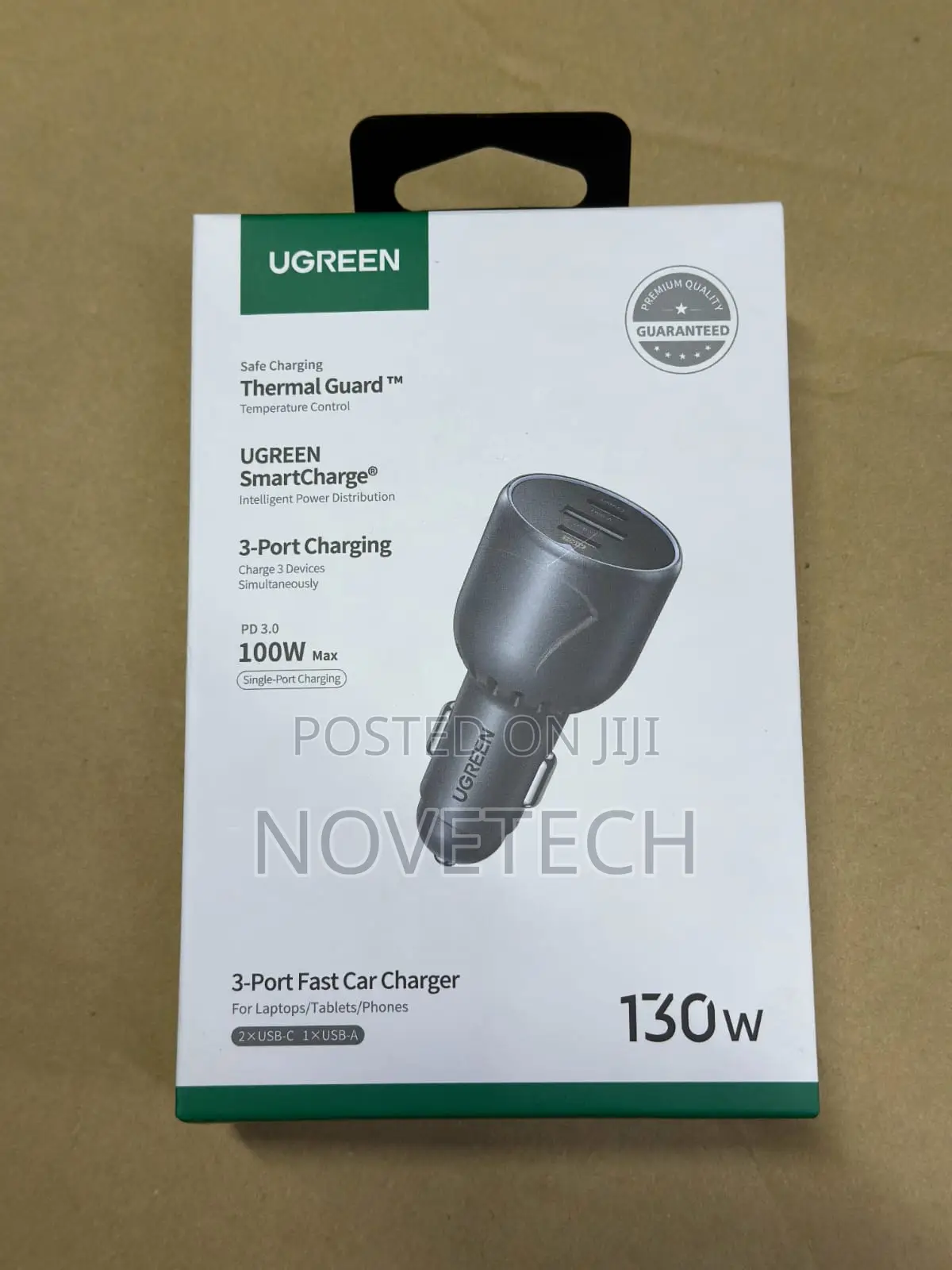 Ugreen 130w 3-port Fast Car Charger - Ec705 - Ug-35025