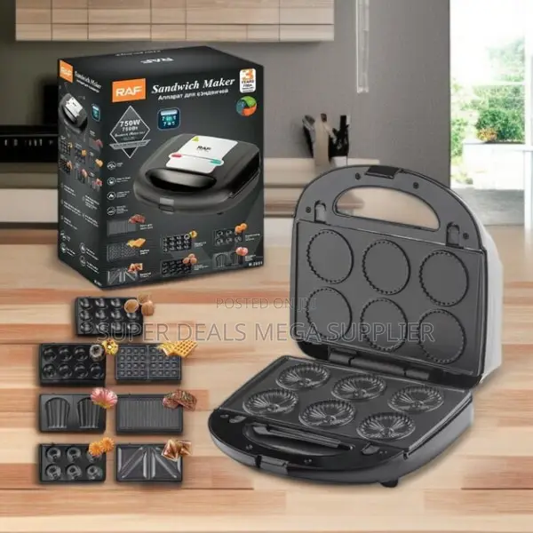Raf 6 in 1 Electric Breakfast Maker Sandwich Donut Waffle Grill