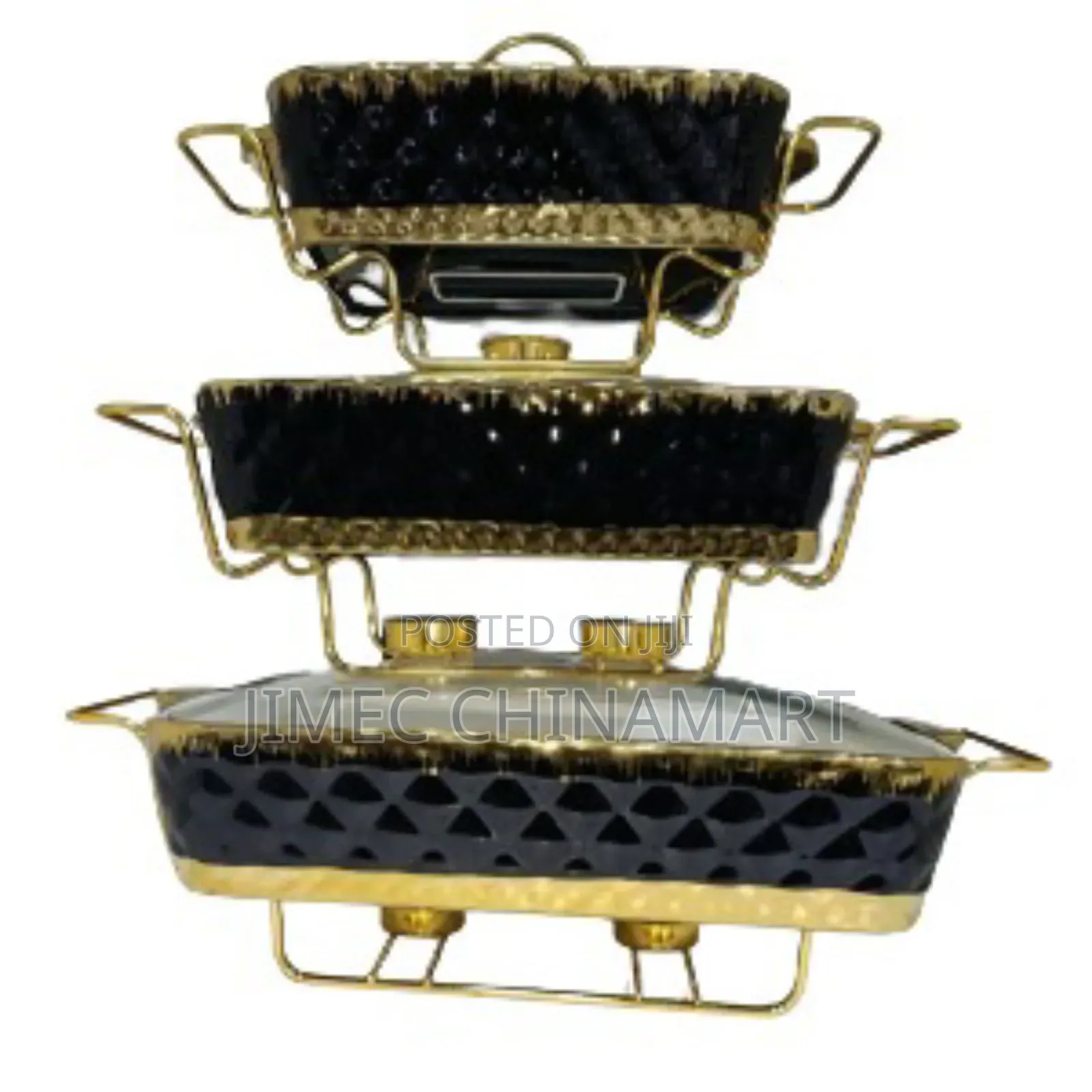 Gold Frame 3pcs Chaffing Dishes Set