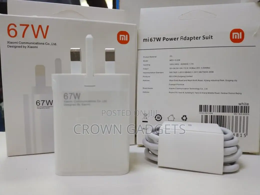 67w Xiaomi Fast Charging Combo for Phones Tablets