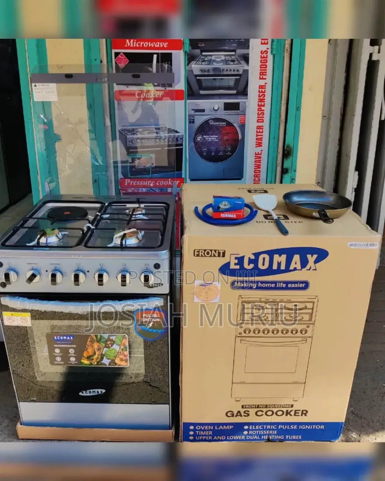 50*55 Ecomax 3+1 Standing Cooker With Free Gas Pipe, Spatula, Pan