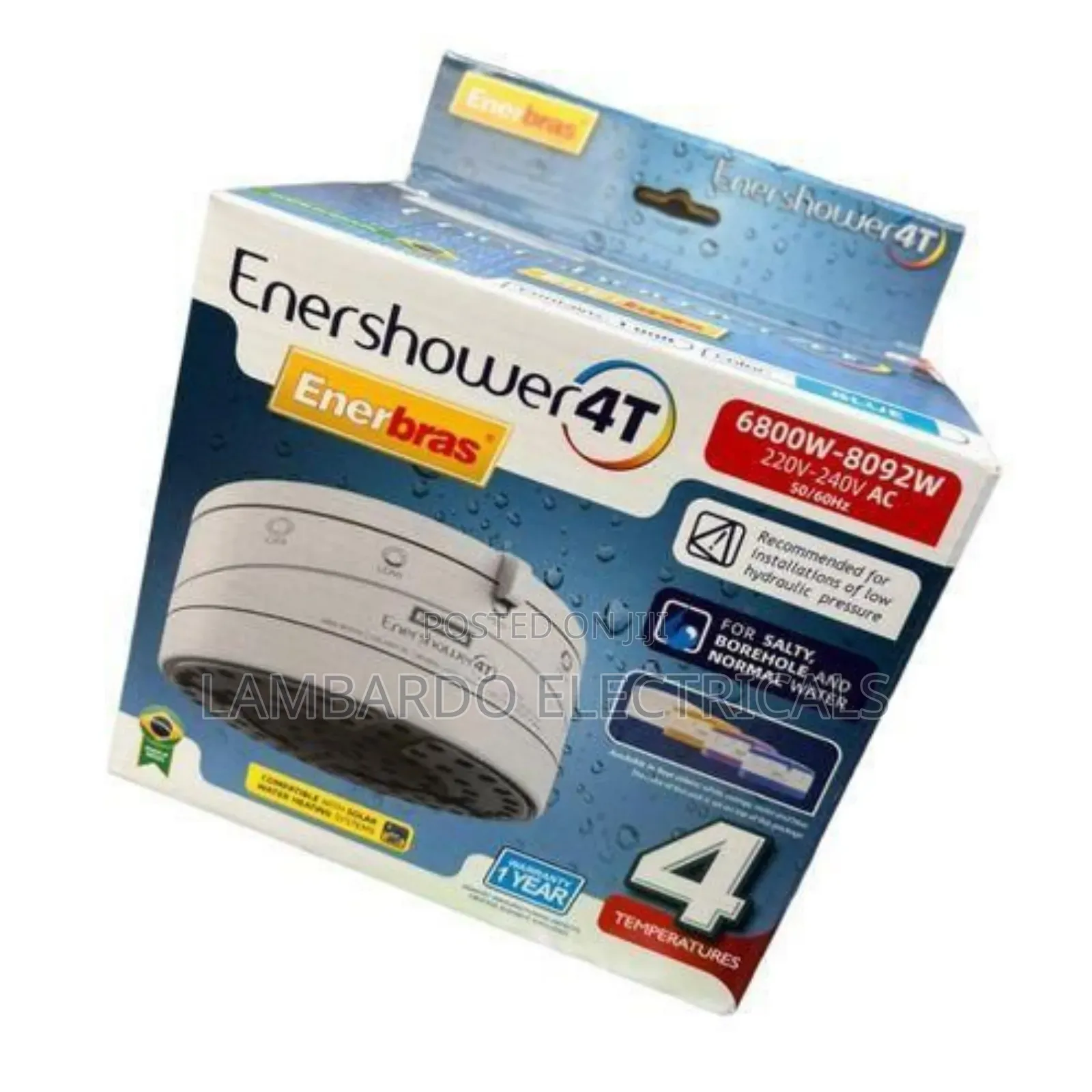 Enerbras Enershower 4t Instant Shower Water Heater.