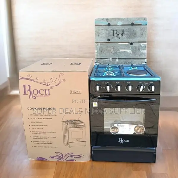 Roch 55x50 3 Gas 1 Electric Cooker With Oven and Durable Finish
